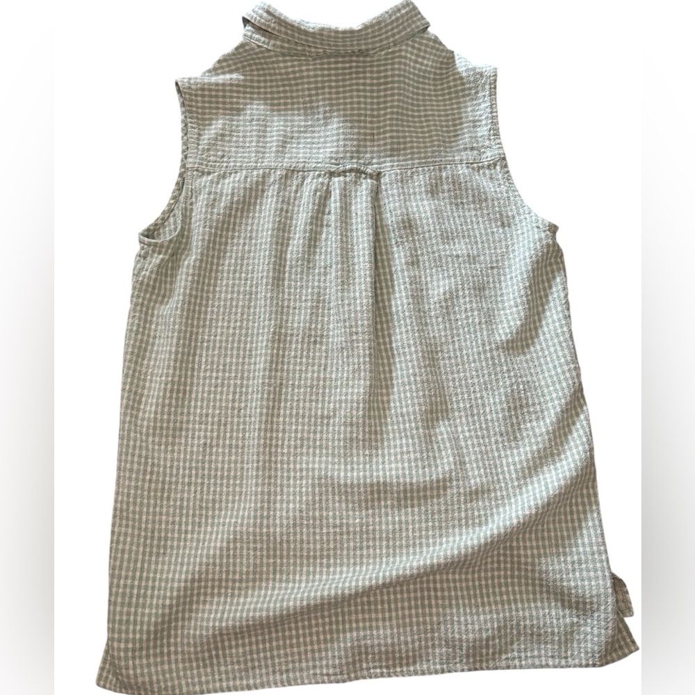 Silk Exchange Green Plaid Flannel Tank Top - Picture 2 of 5